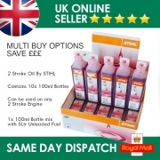 10 x Stihl One Shot Mineral HP 2 Stroke Oil 100ml 